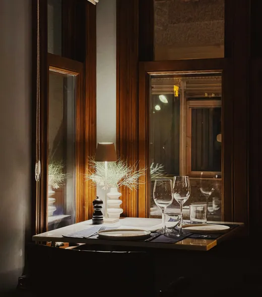 Table set for dinner service